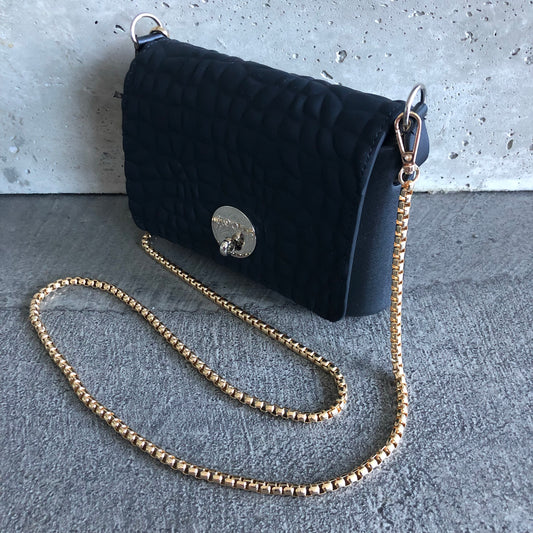 Black on Black with Gold Chain