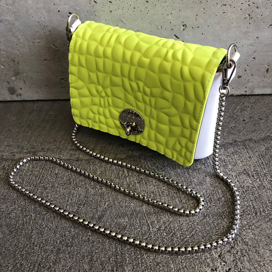 Apple On White with Silver Chain