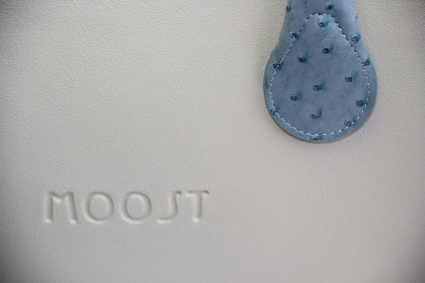 Cloud Blue Faux Ostrich Handle