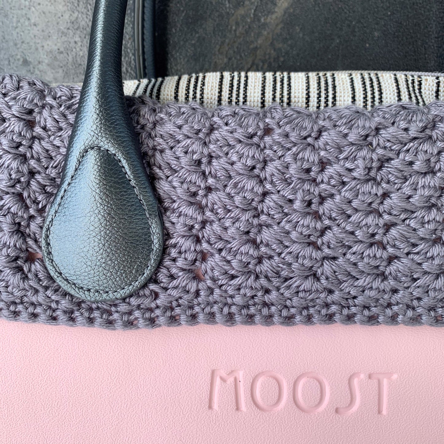 Gray Crochet Trim