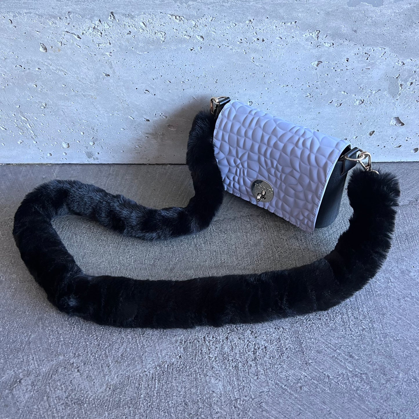 Periwinkle on Black with Black Fur