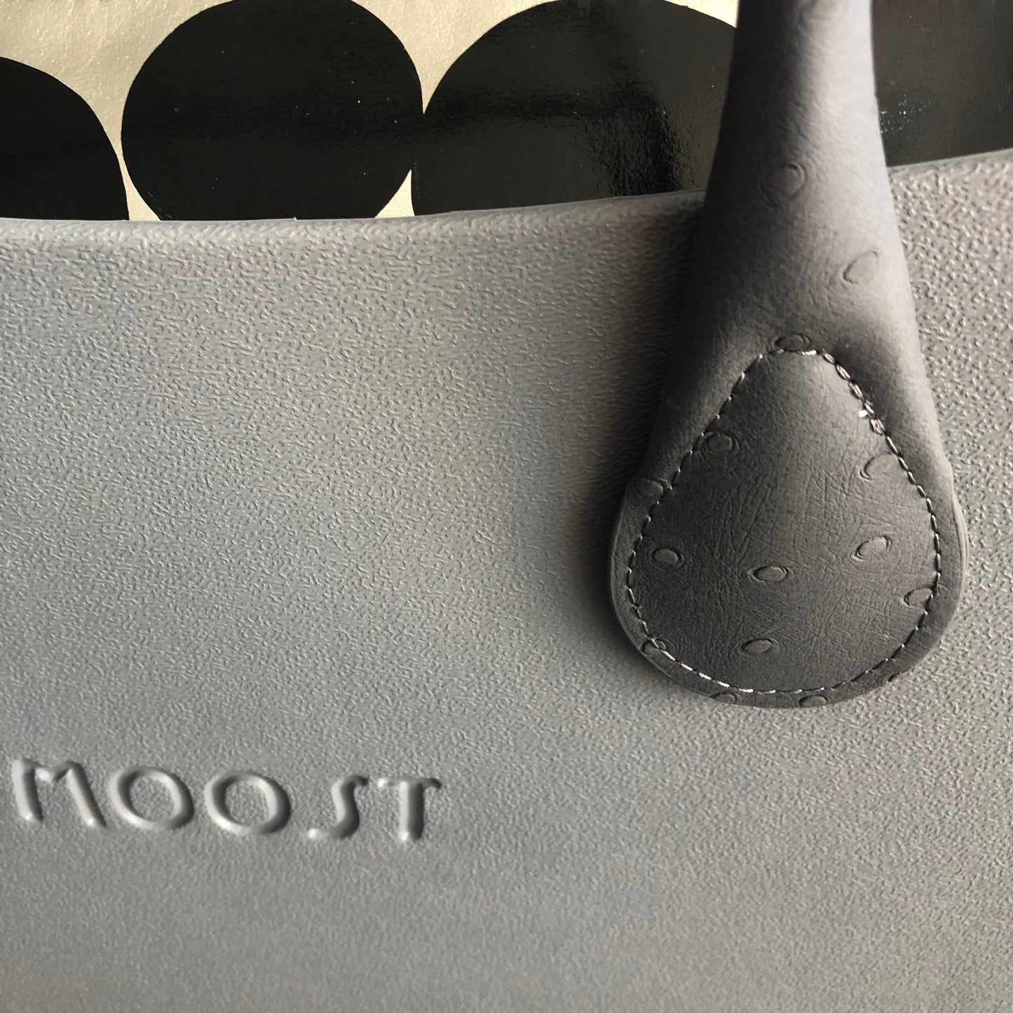 Matte Gray Faux Ostrich Handles