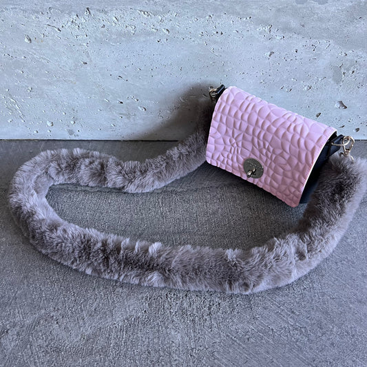 Pink on Black with Mink Fur