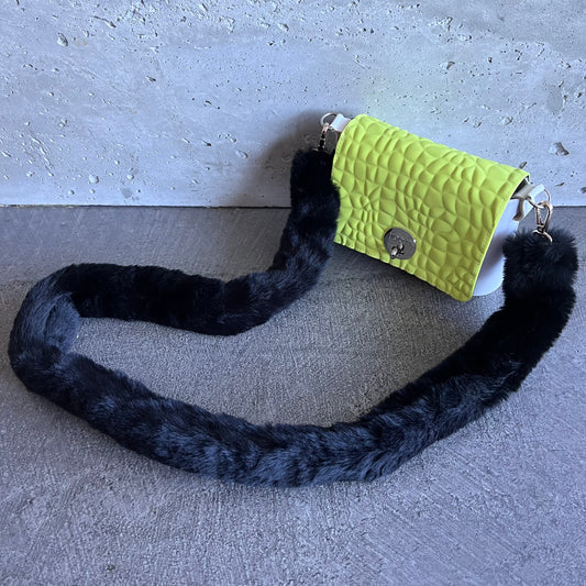Apple on White with Black Fur