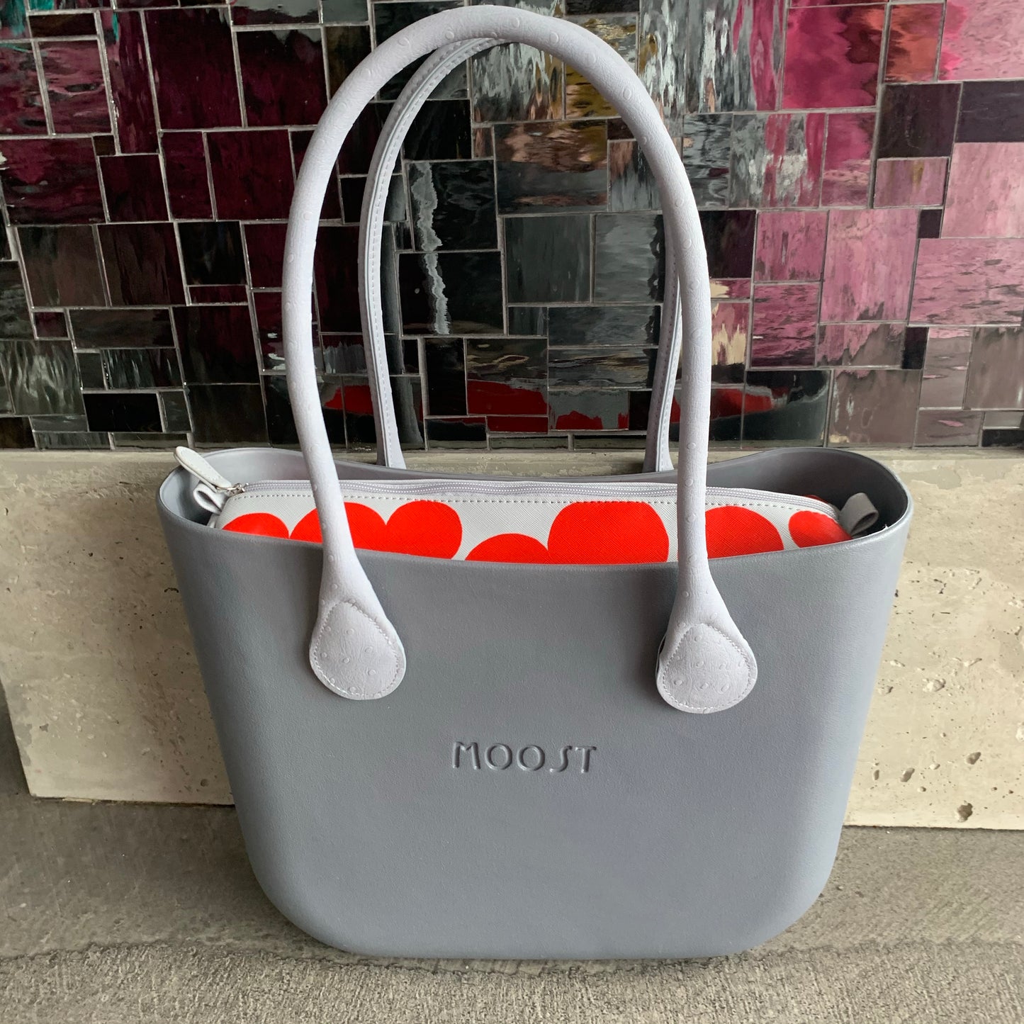 Baby Gray Faux Ostrich Handles