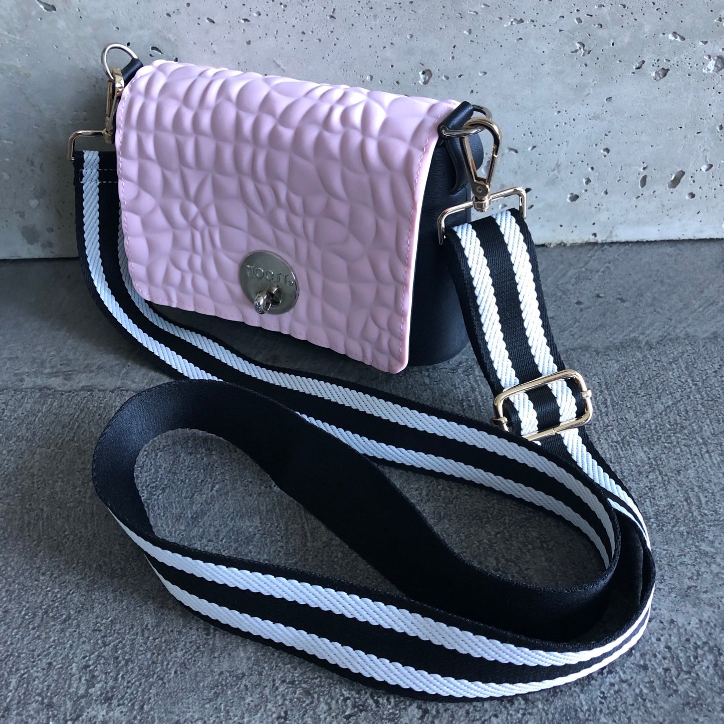Pink on Black with Stripe