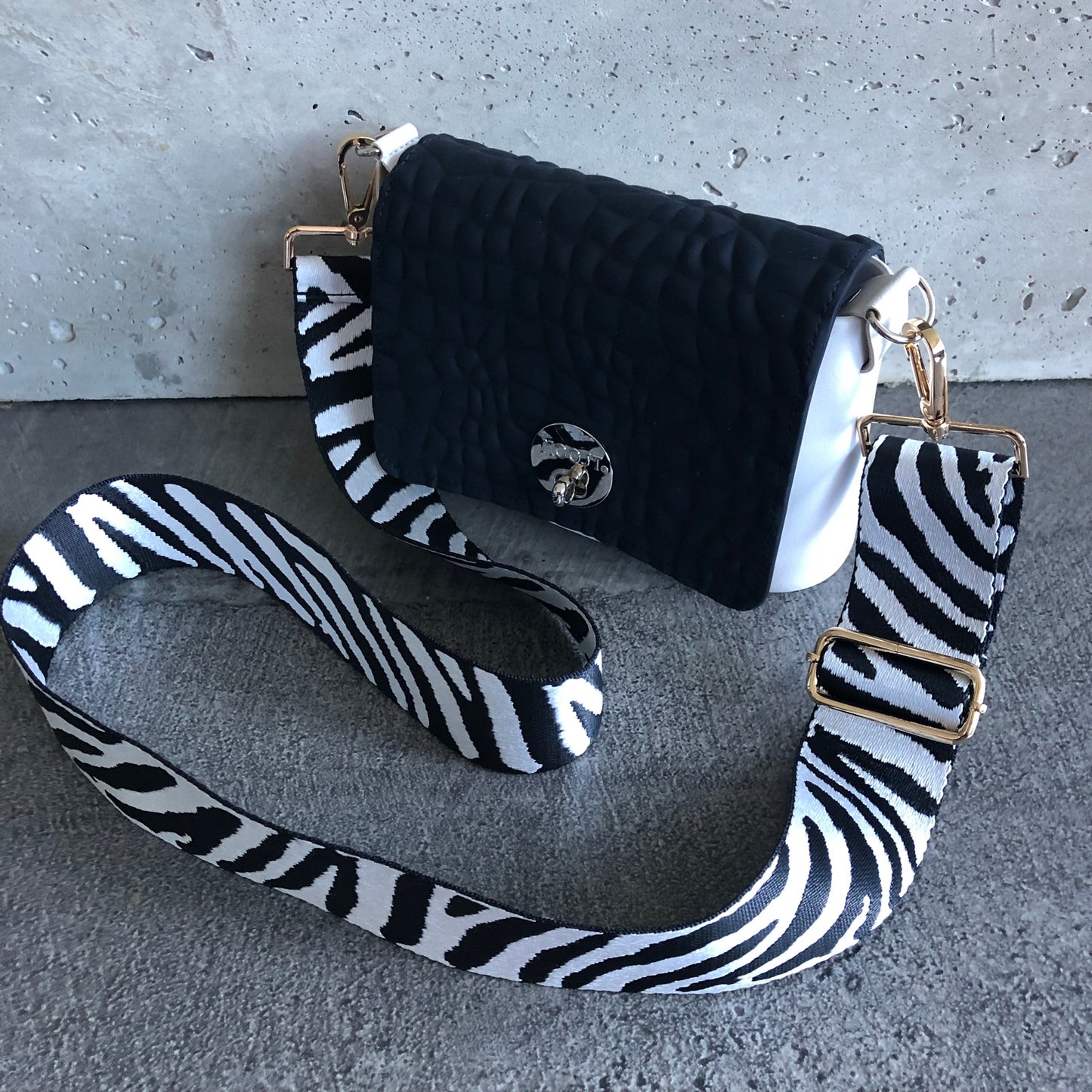 Black on White with Zebra Strap