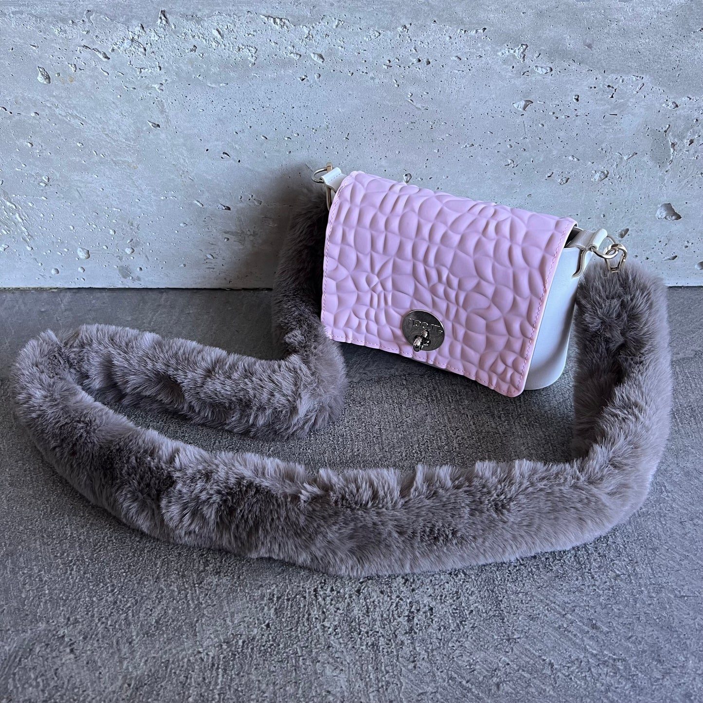 Pink on White with Mink Fur